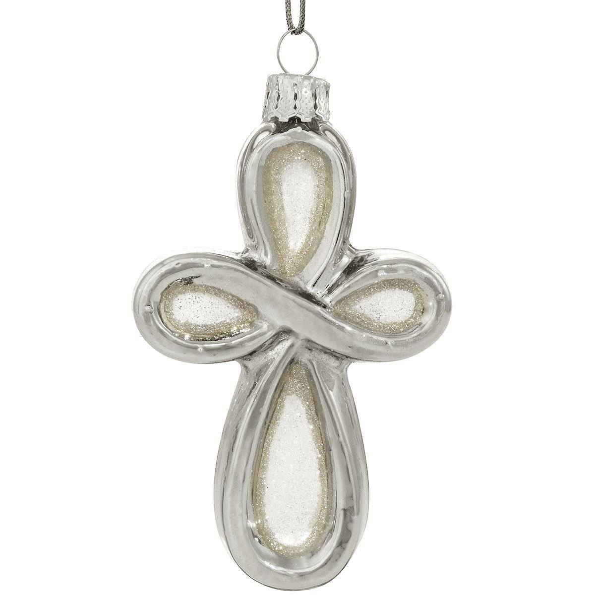 Silver Infinity Cross Ornament