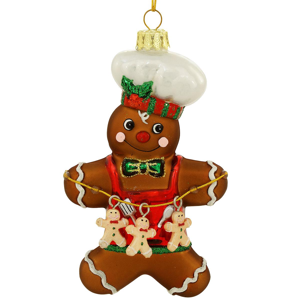 Gingerbread Chef Glass Ornament