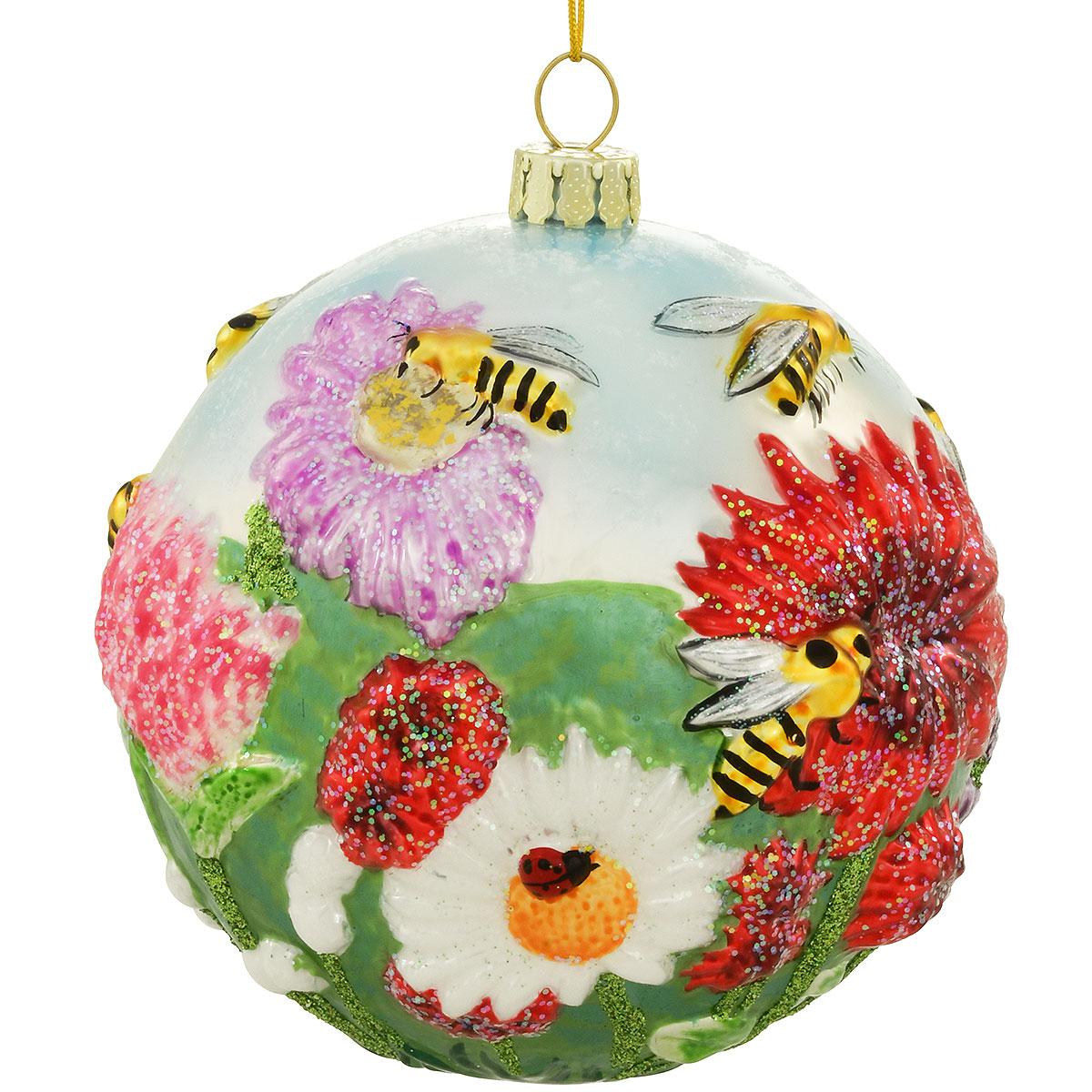 Bees And Flowers Relief Ornament