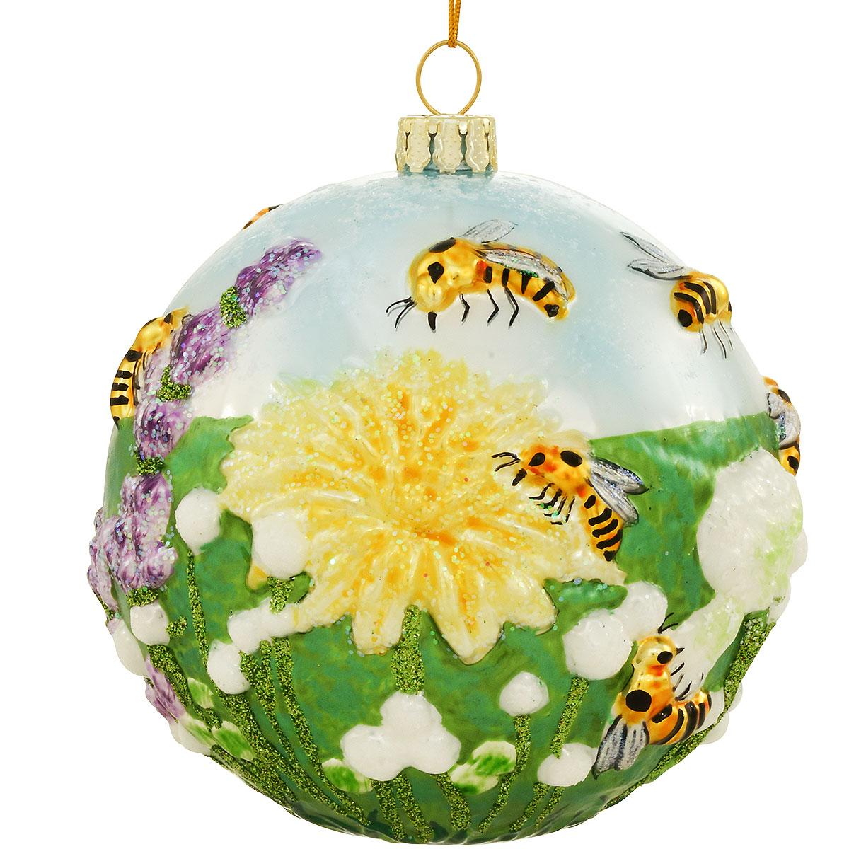 Bees And Flowers Relief Ornament