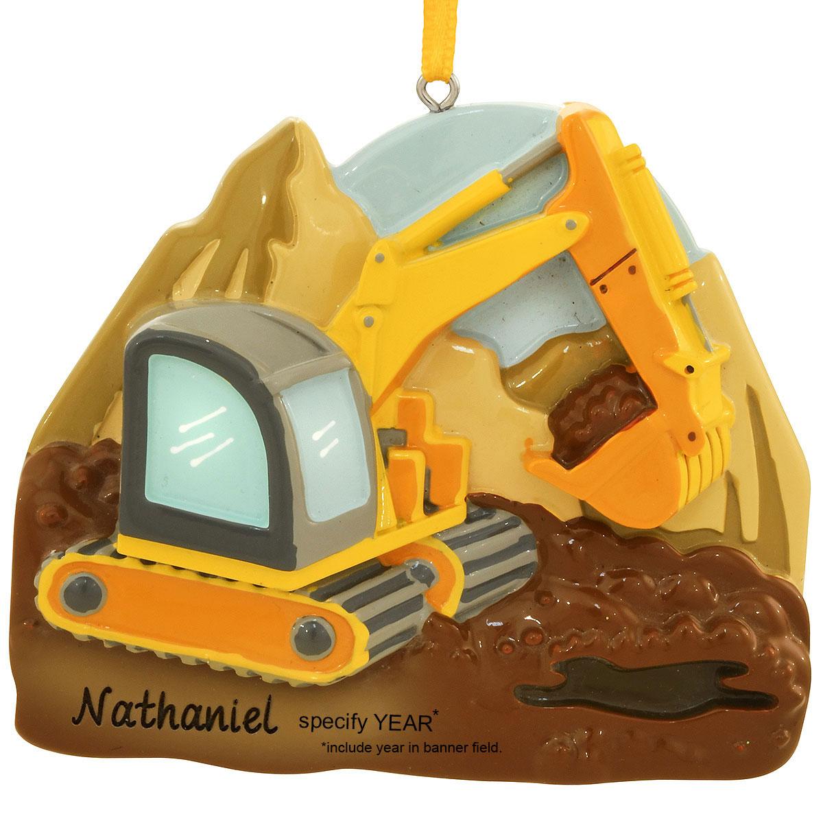 Personalized Excavator Construction Vehicle Ornament