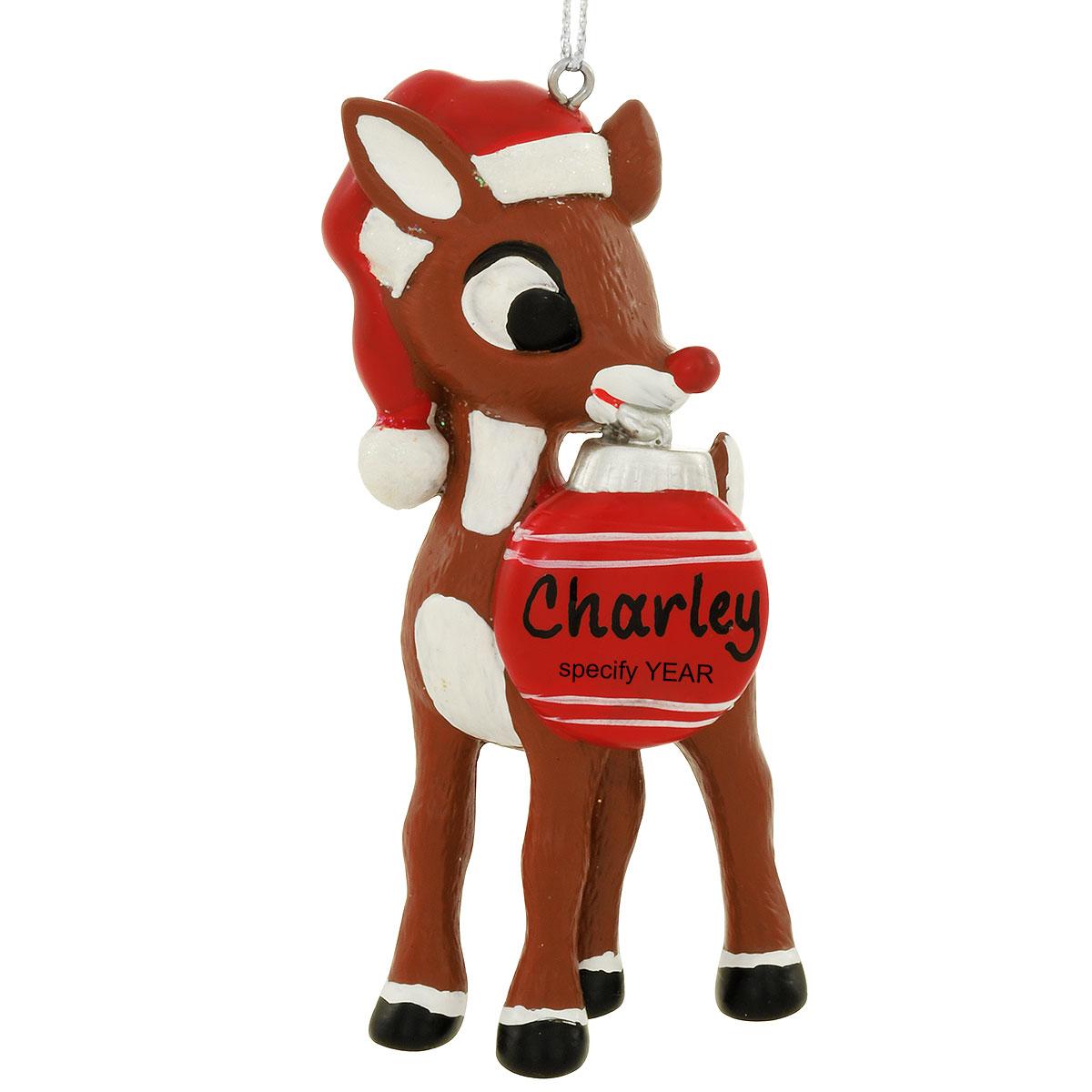 Personalized Rudolph Resin Ornament
