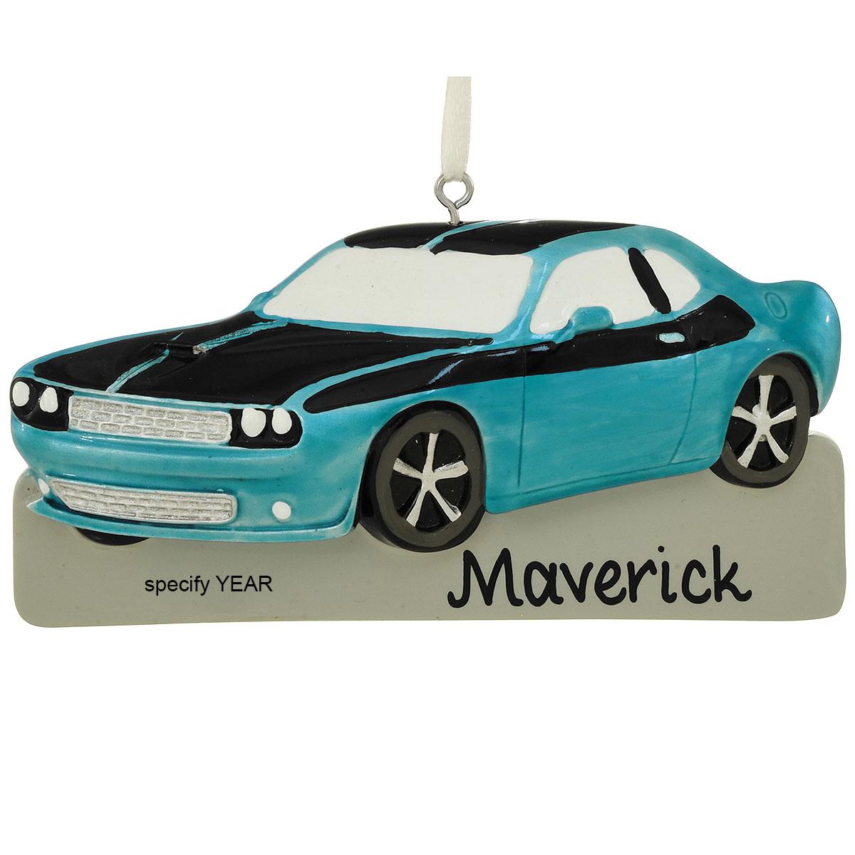 Blue Muscle Car Ornament