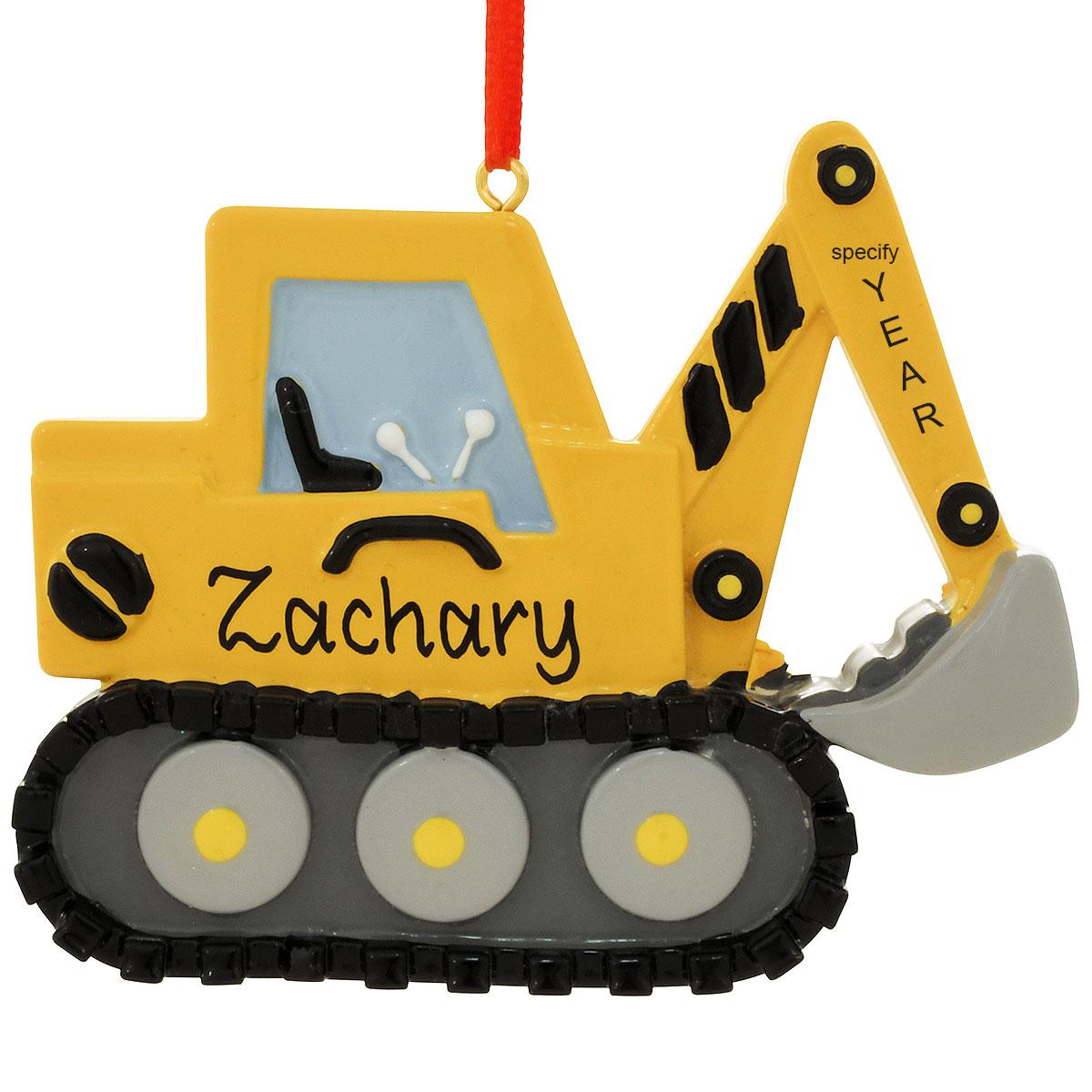 Personalized Excavator Ornament