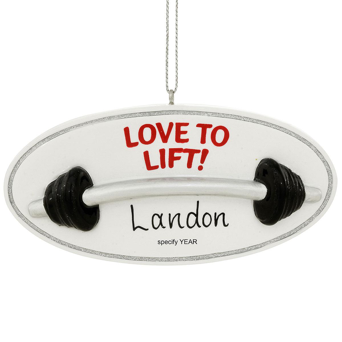 Personalized Weightlifting Resin Ornament