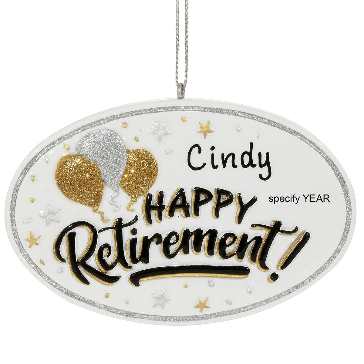 Personalized Happy Retirement Resin Ornament