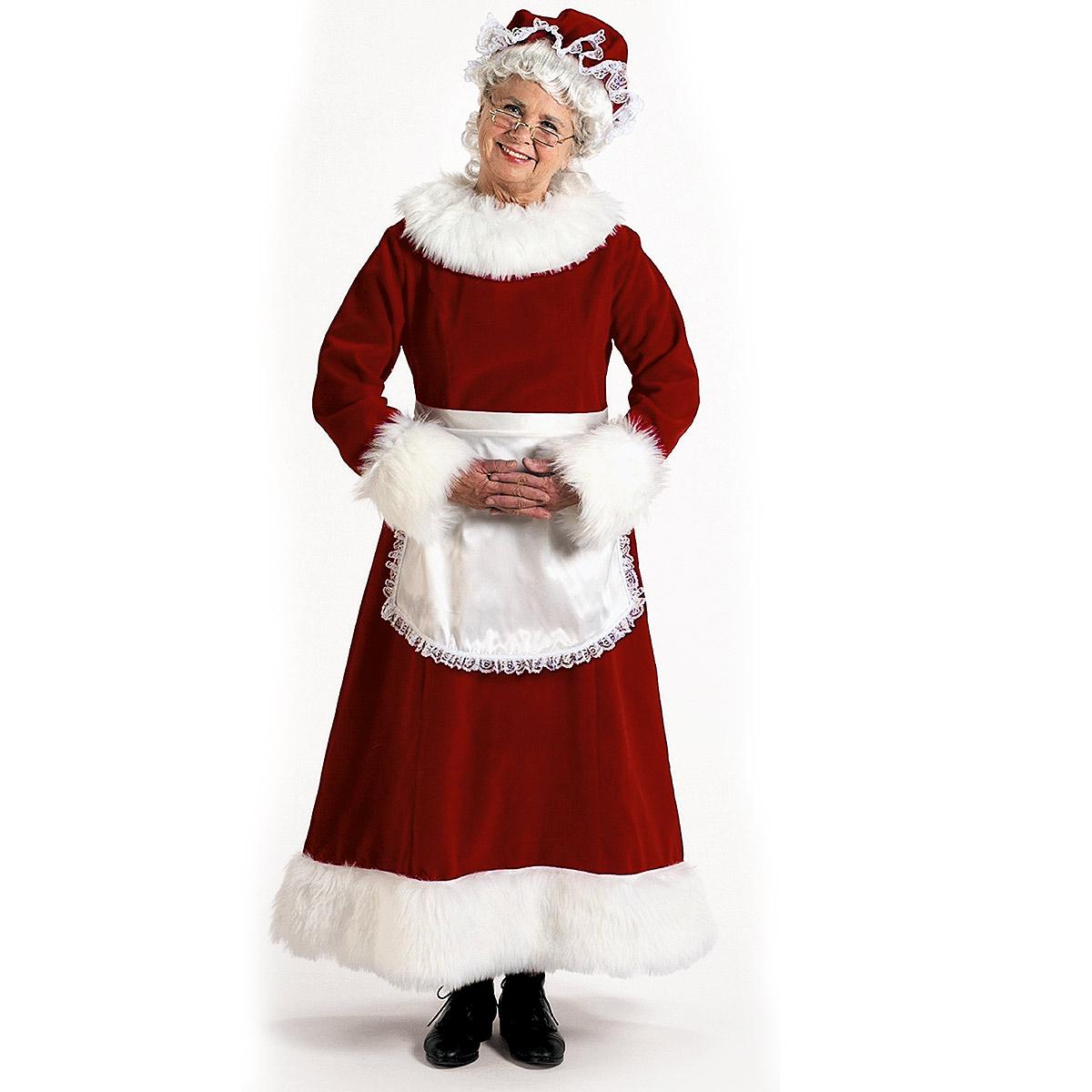 3 Piece Burgundy Velvet Mrs. Claus