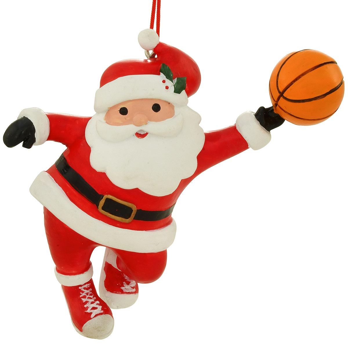 Santa basketball player ornament