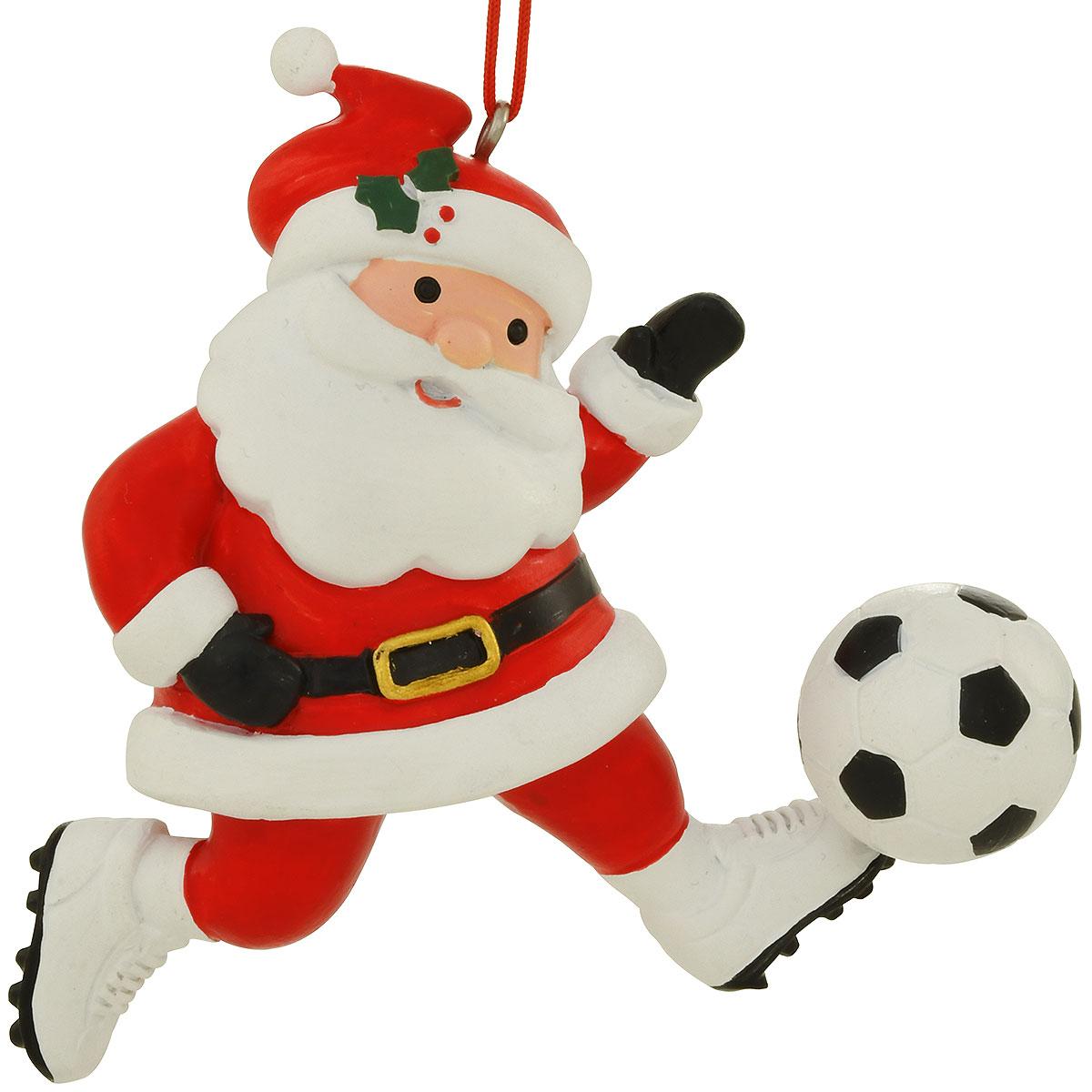 Santa soccer player ornament