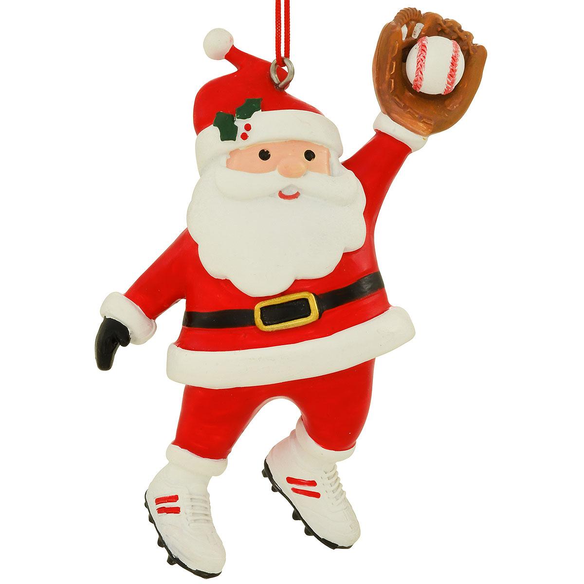 Santa baseball ornament