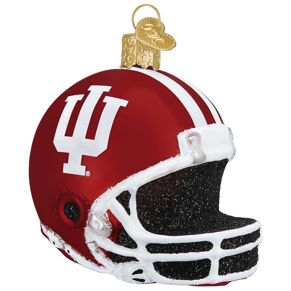 Indiana University Helmet Glass Ornament