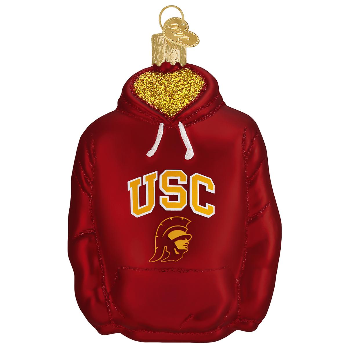 University Of Southern California Hoodie Glass Ornament