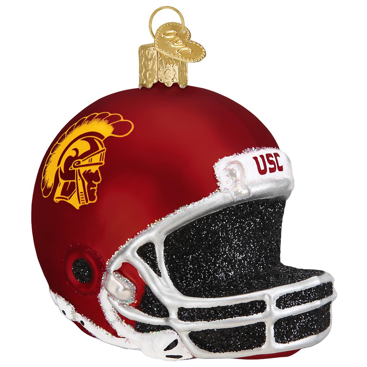 University Of Southern California Helmet Glass Ornament