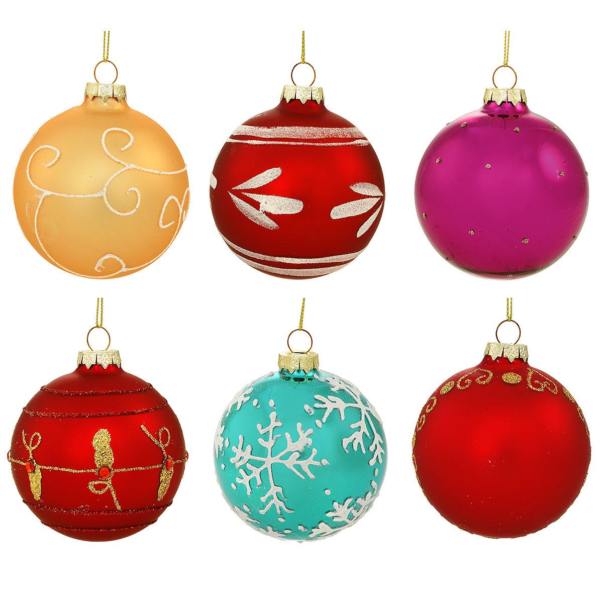 Retro Reflector Glass Ornament Set