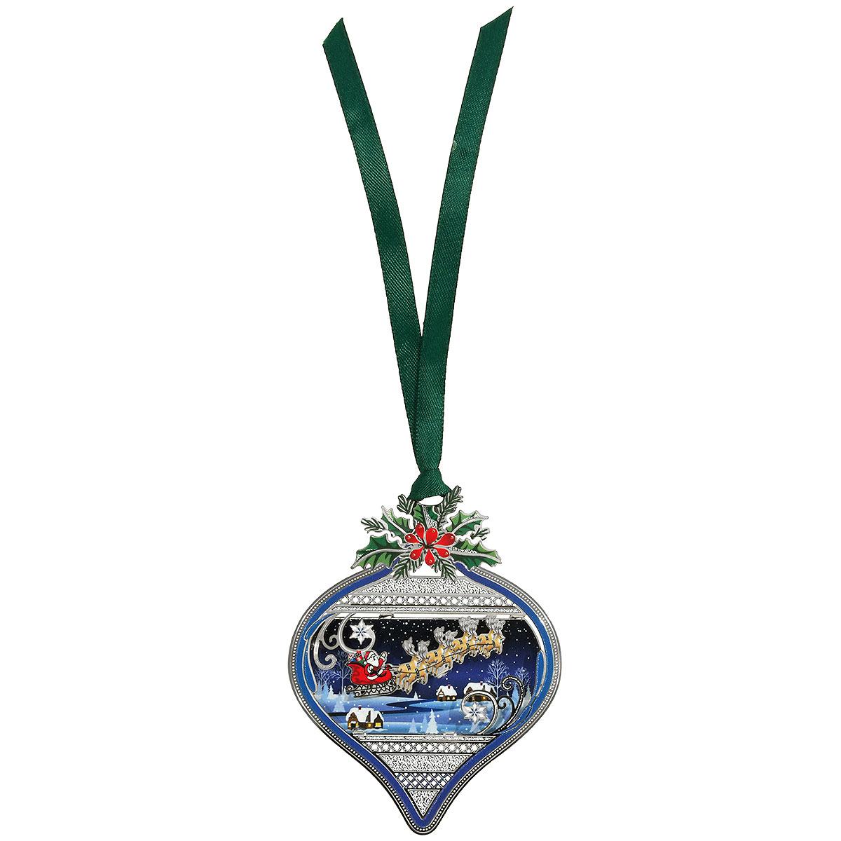 Christmas Scene Bulb Metal Ornament