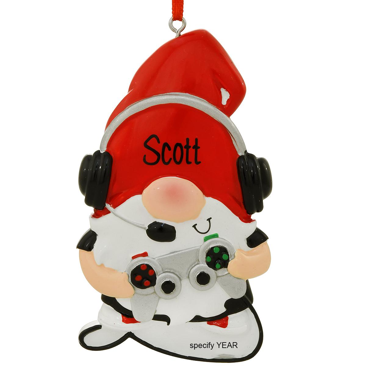 Personalized Gnome Gamer Ornament