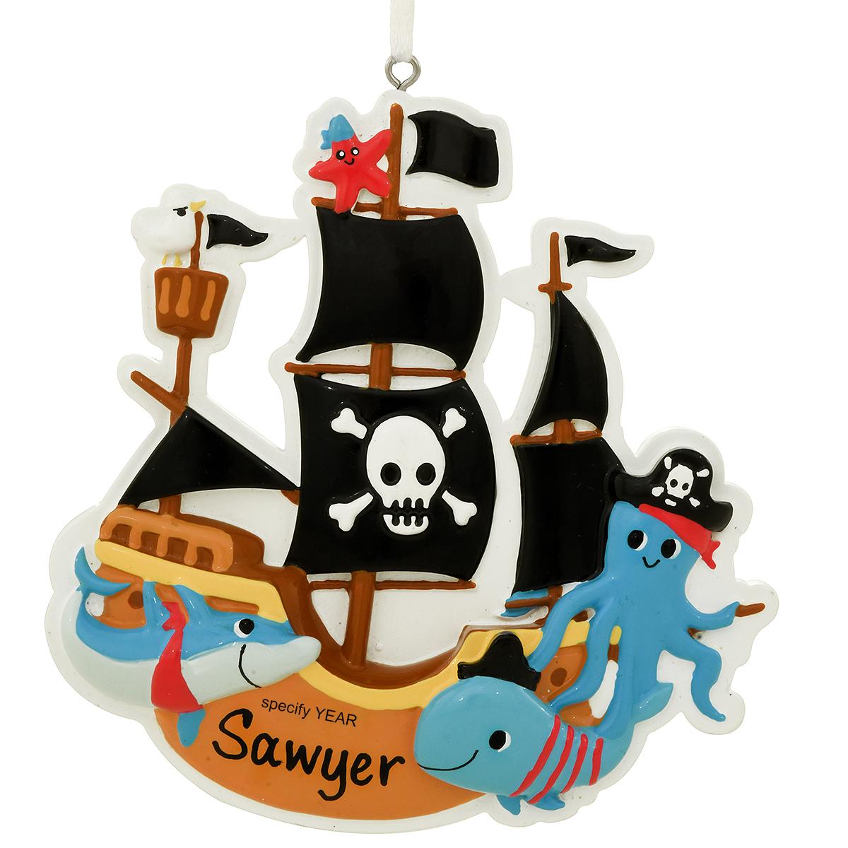 Personalized Pirate Ship Ornament