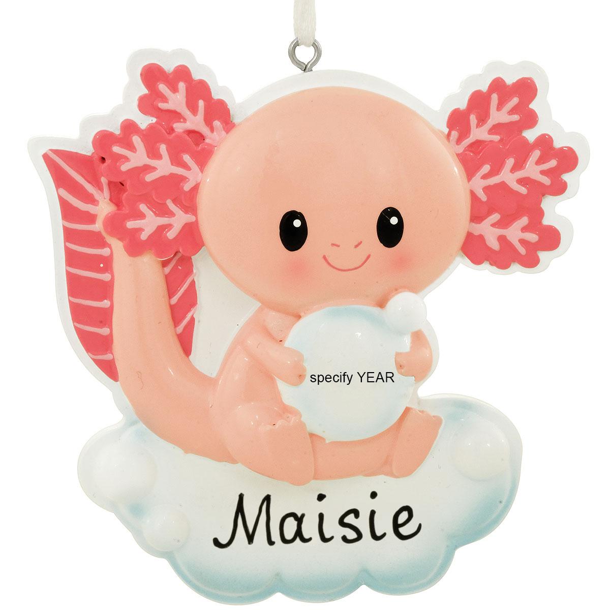 Personalized Axolotl Resin Ornament