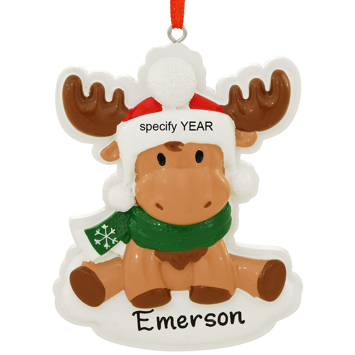 Personalized Moose Baby Ornament