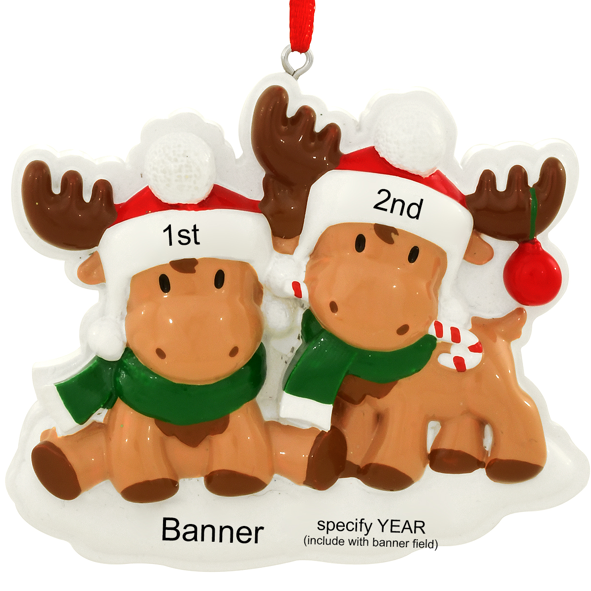 Personalized Moose Couple Ornament