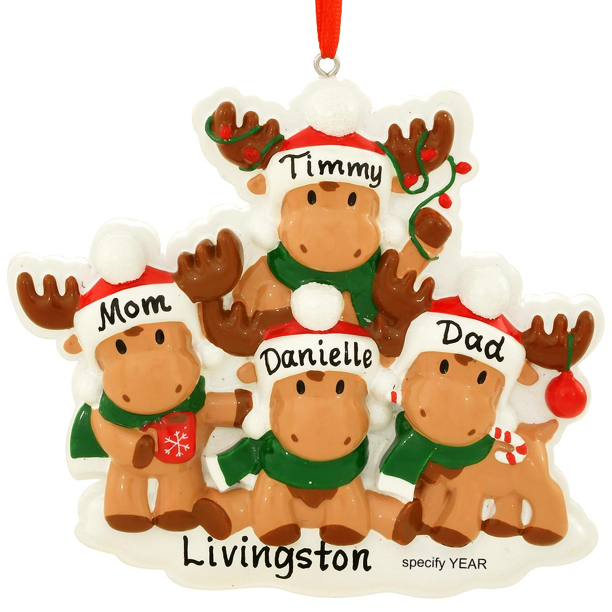 Personalized Moose Family Of 4