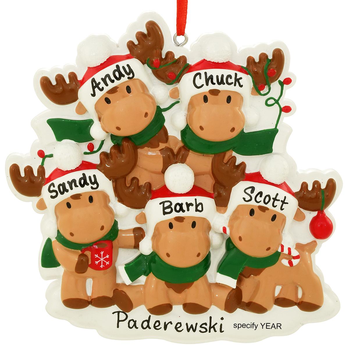 Personalized Moose Family Of 5