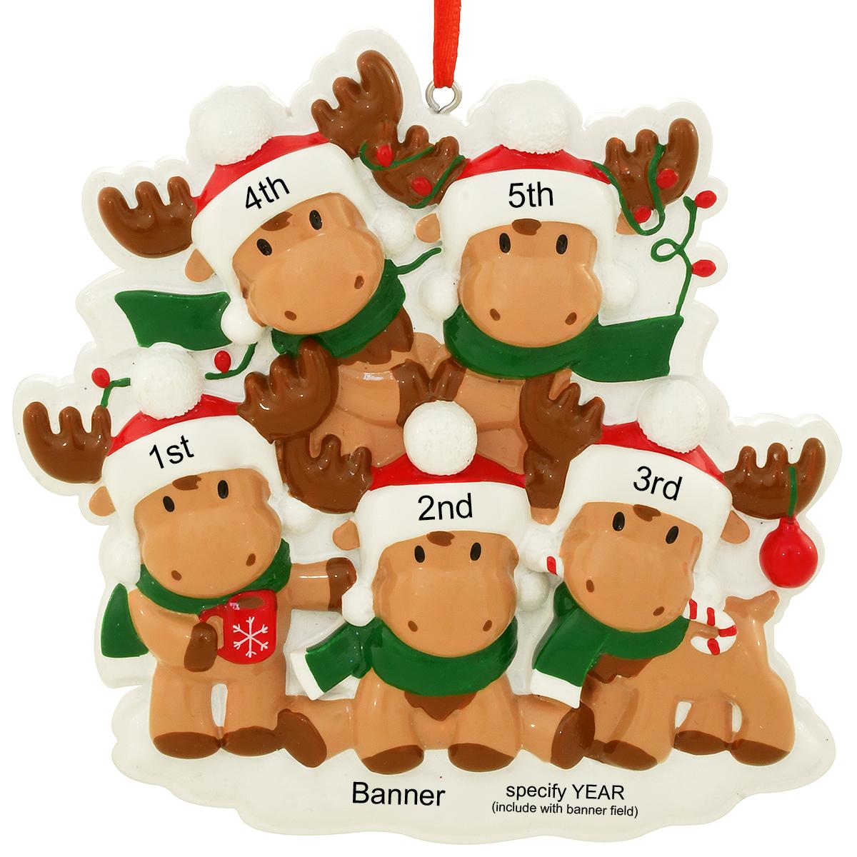 Personalized Moose Family Of 5