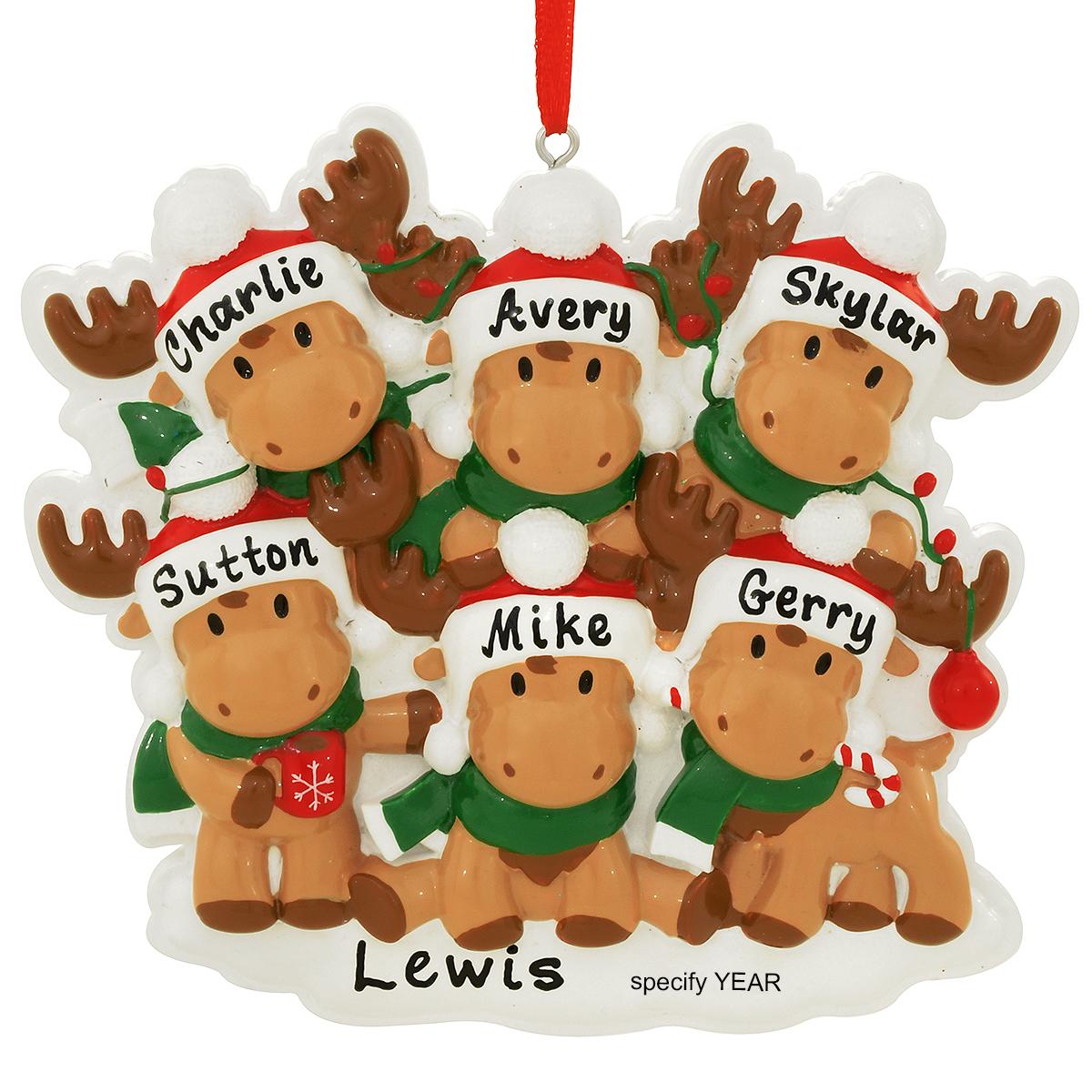 Personalized Moose Family Of 6