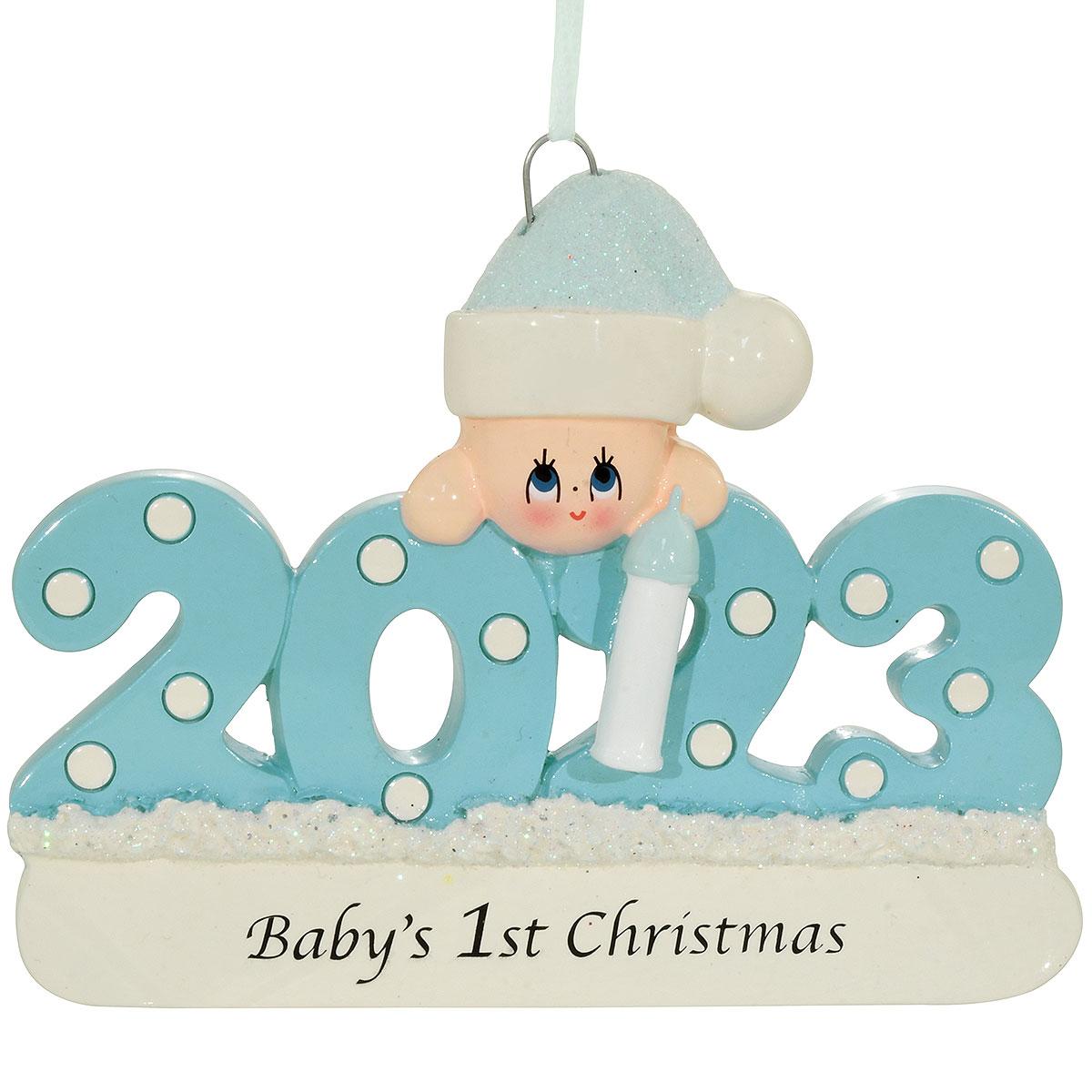2023 Baby's First Christmas Blue Resin Ornament
