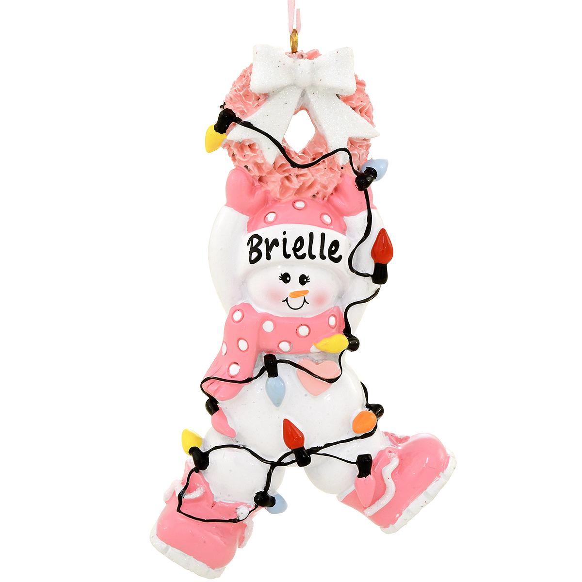 Personalized Snowman Girl Ornament