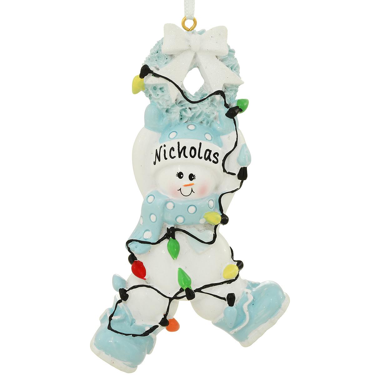 Personalized Snowman Boy Ornament