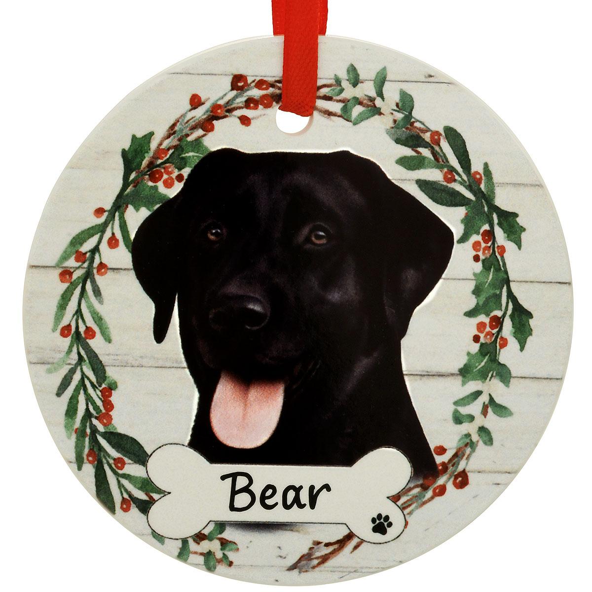 Personalized Black Labrador Retriever Ceramic Ornament