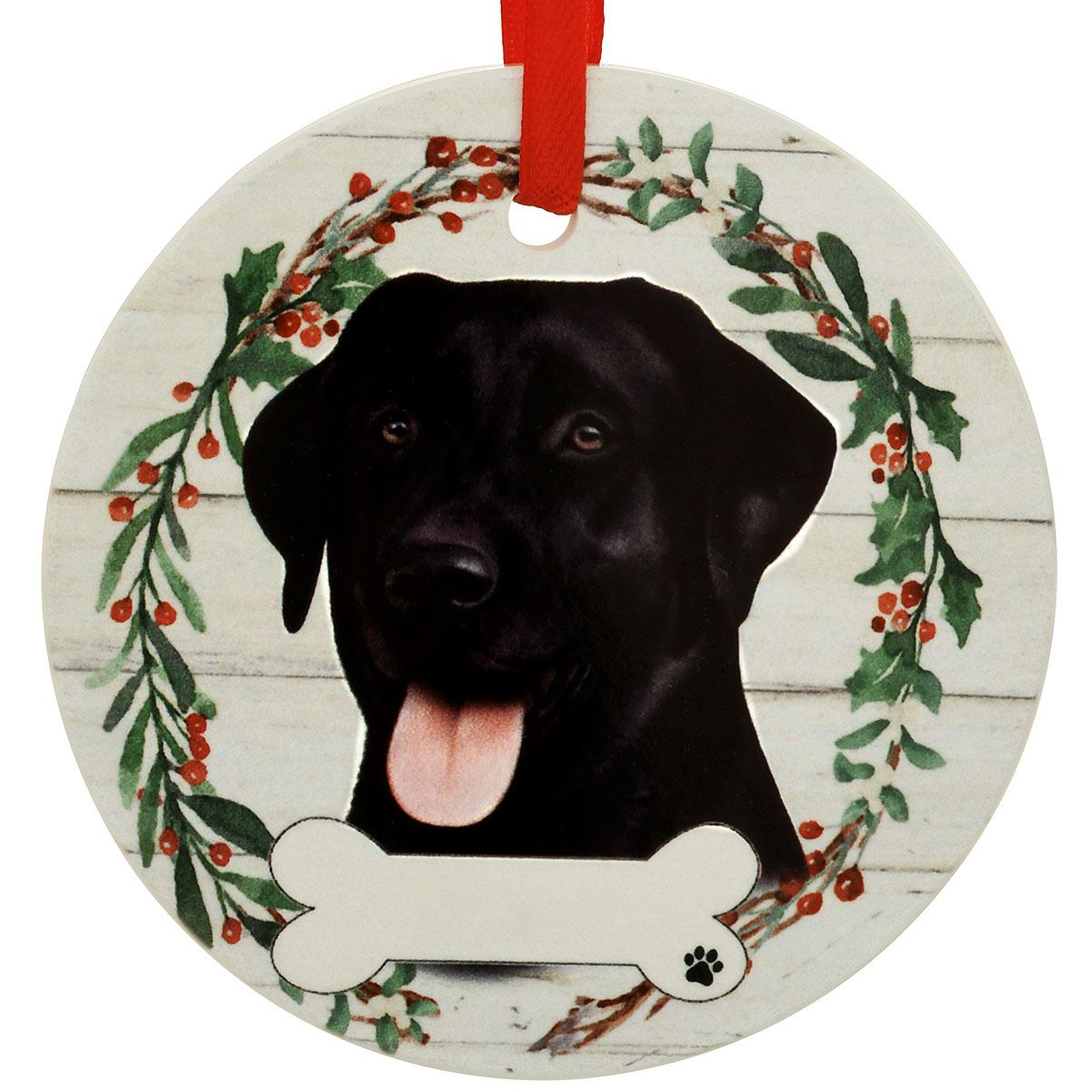 Black Labrador Retriever Ceramic Ornament