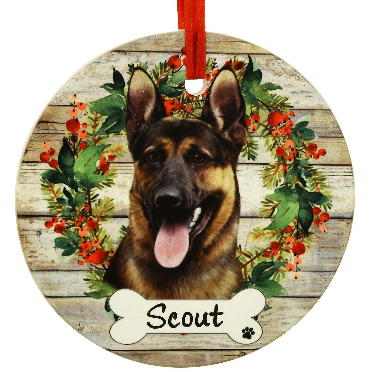 Personalized German Shepherd Ceramic Ornament