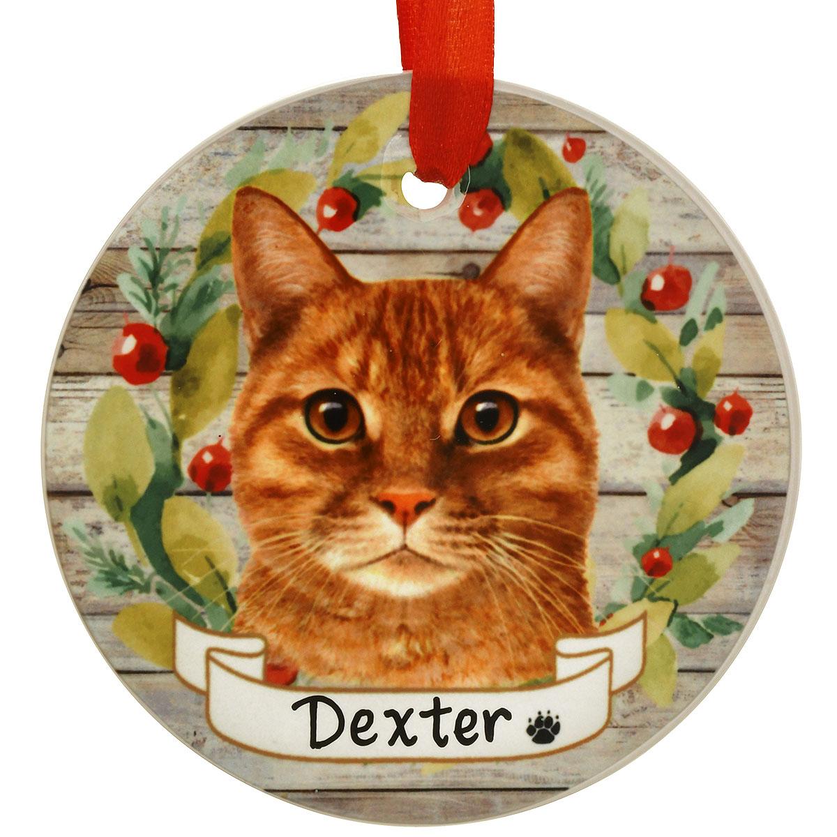 Personalized Orange Tabby Ceramic Ornament