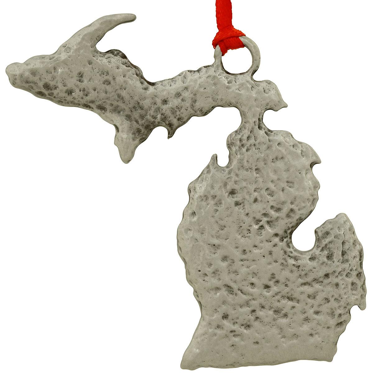 Michigan Pewter Metal Ornament