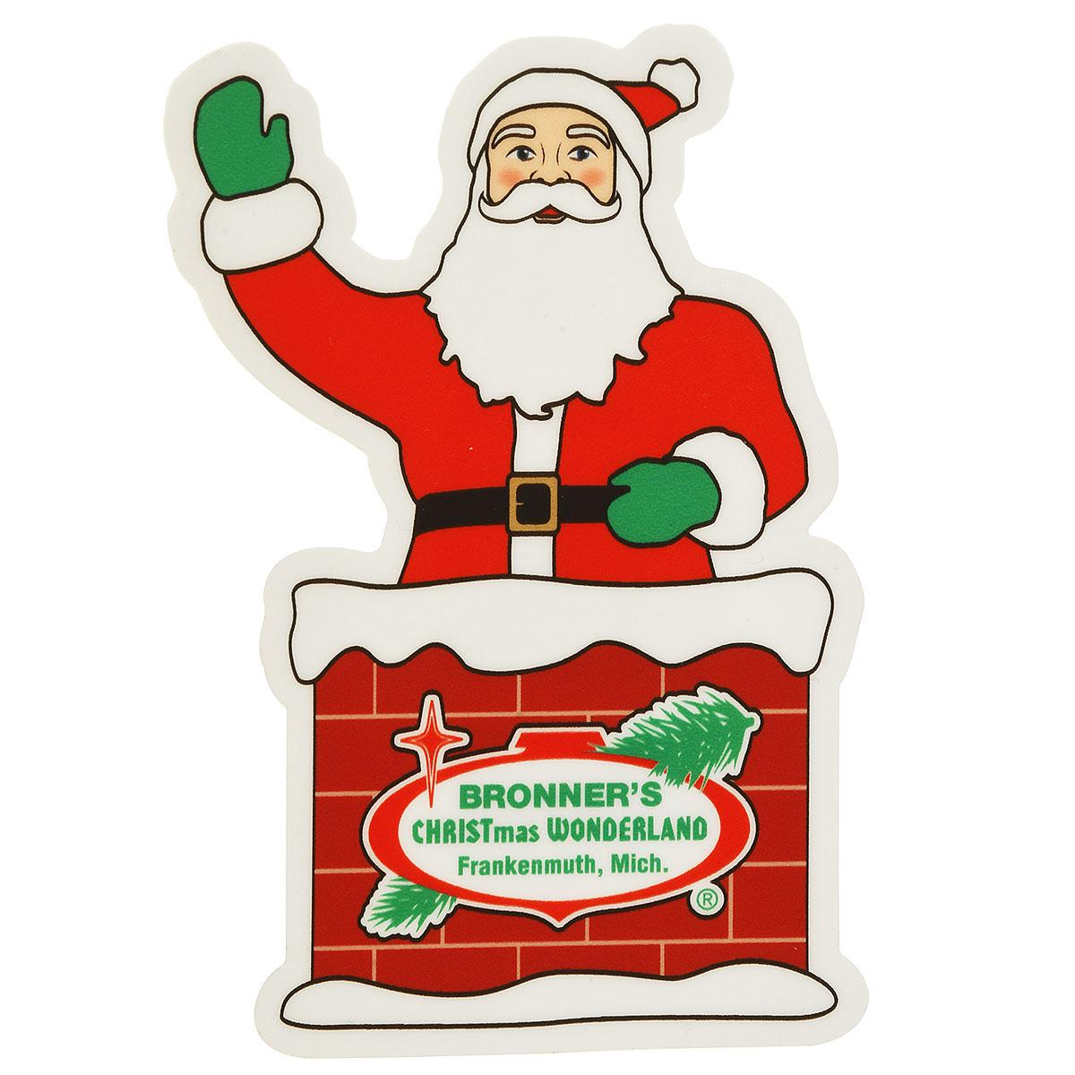 Bronner's Santa In Chimney Sticker