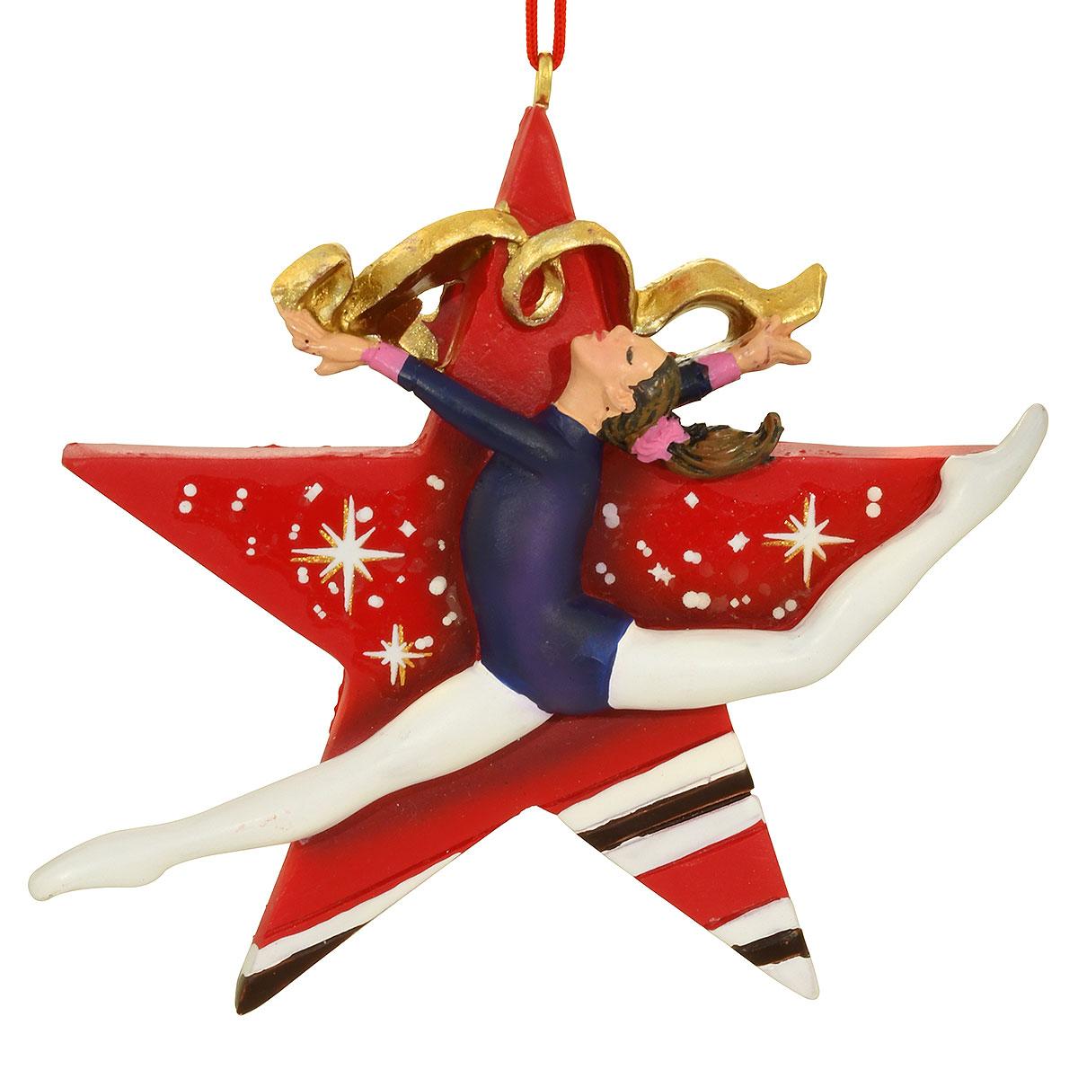 Gymnast With Red Star Ornament