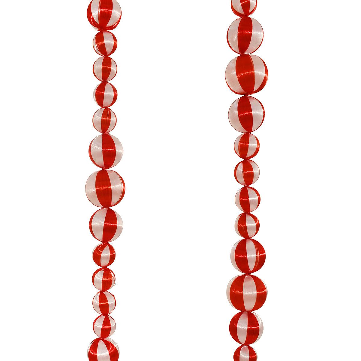 6' Peppermint Satin Garland
