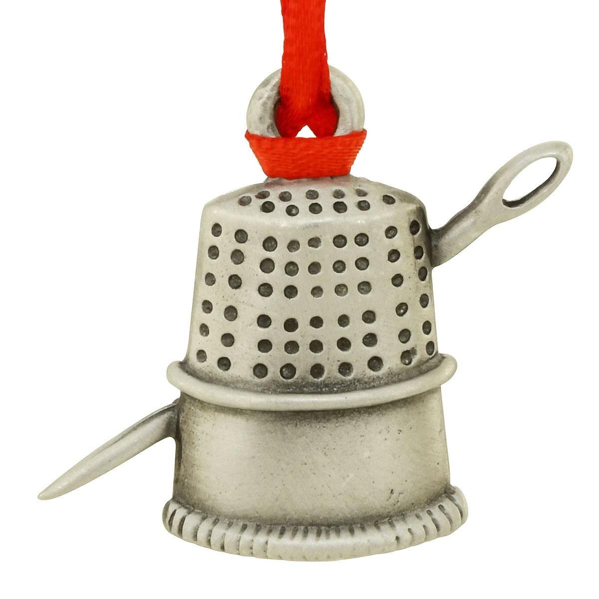 Sewing Needle And Thimble Pewter