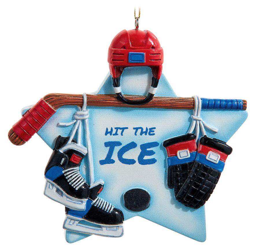 Hit The Ice Hockey Star Ornament