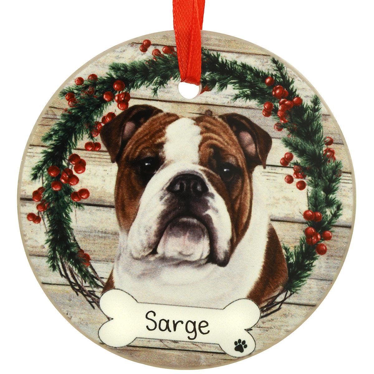 Personalized Bulldog Round Ceramic