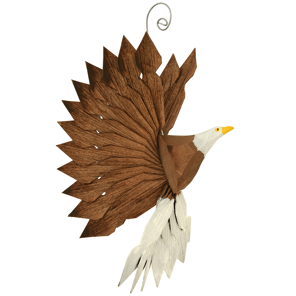 Soaring Eagle Wood Carved Ornament