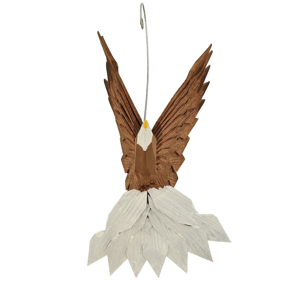 Soaring Eagle Wood Carved Ornament