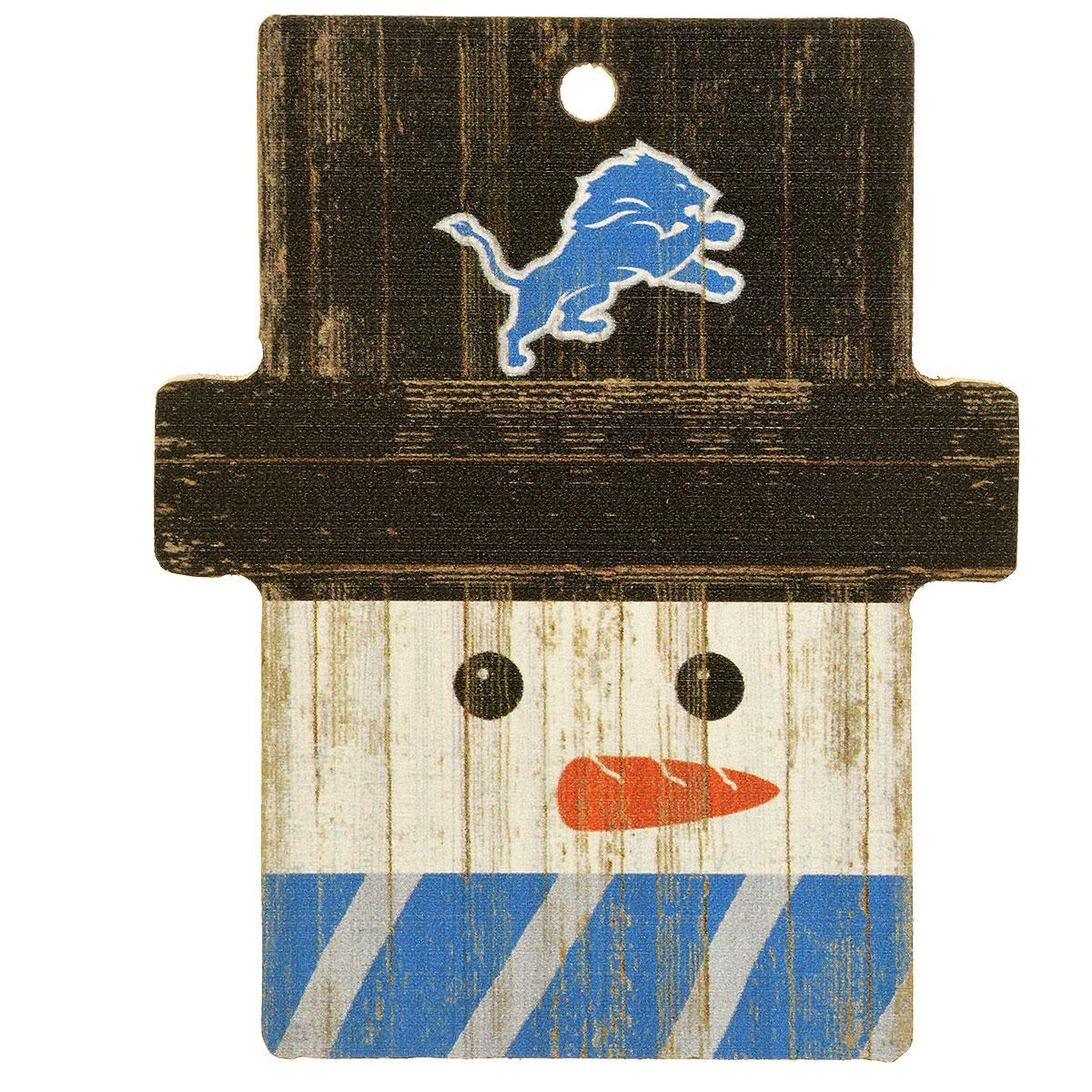 Detroit Lions Snowman MDF Ornament