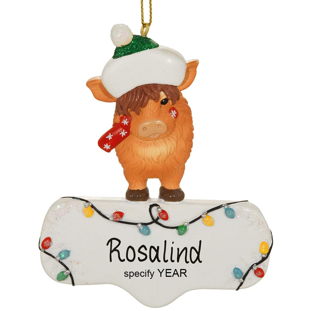 Personalized Highland Cow Orn
