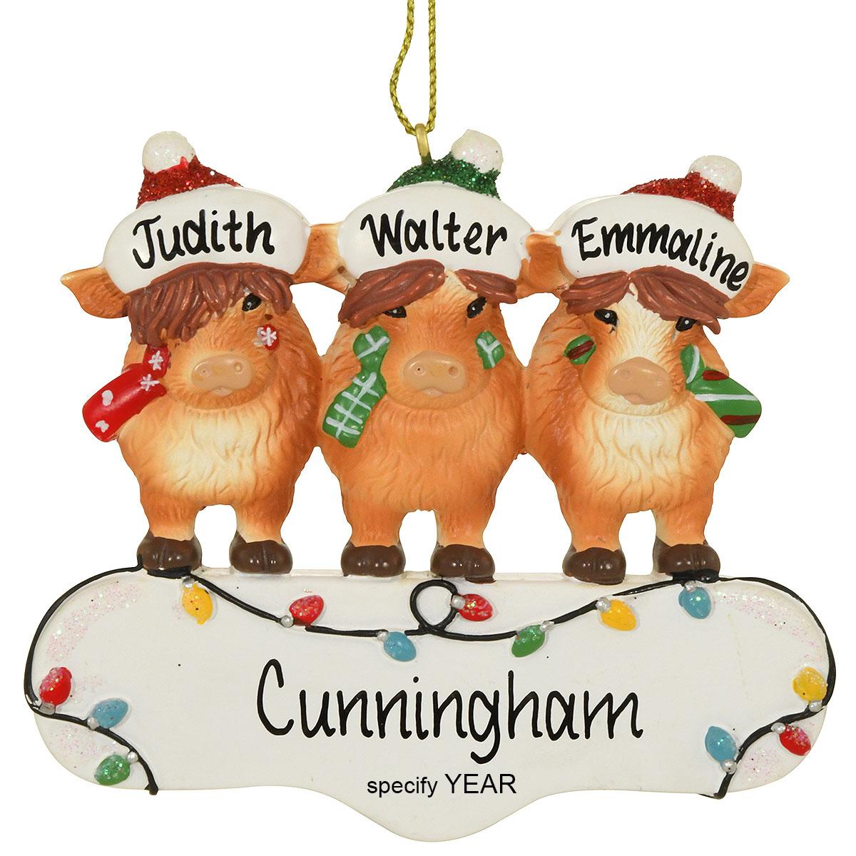 Personalized Highland Cow Family 3