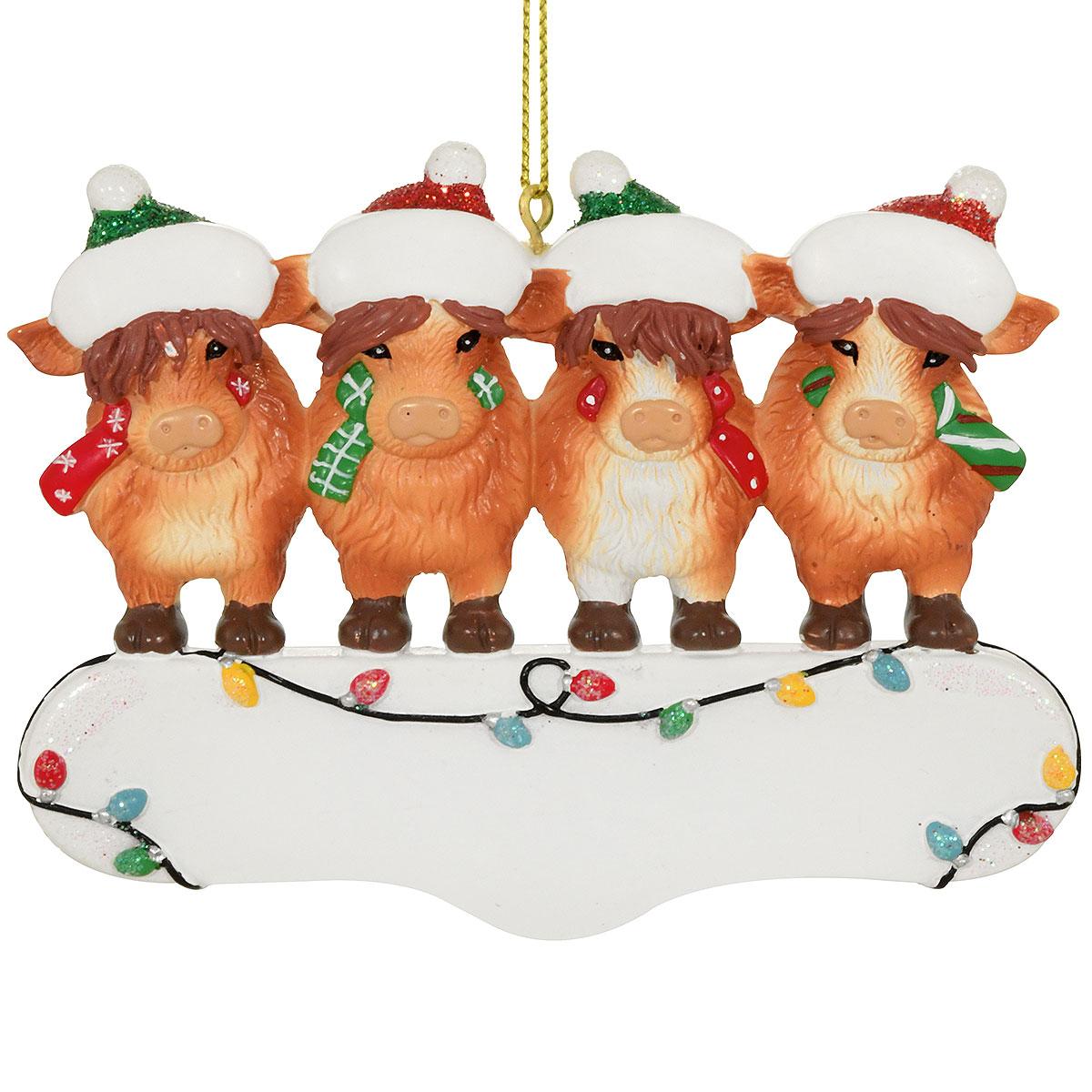 Personalized Highland Cow Family 4