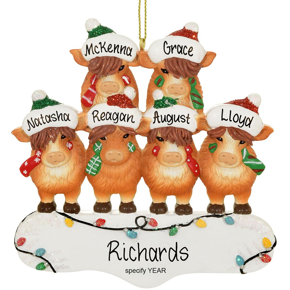 Personalized Highland Cow Family 6
