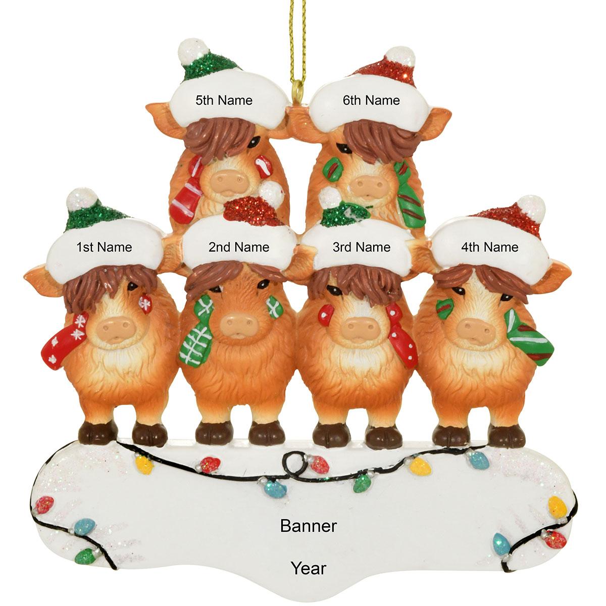 Personalized Highland Cow Family 6